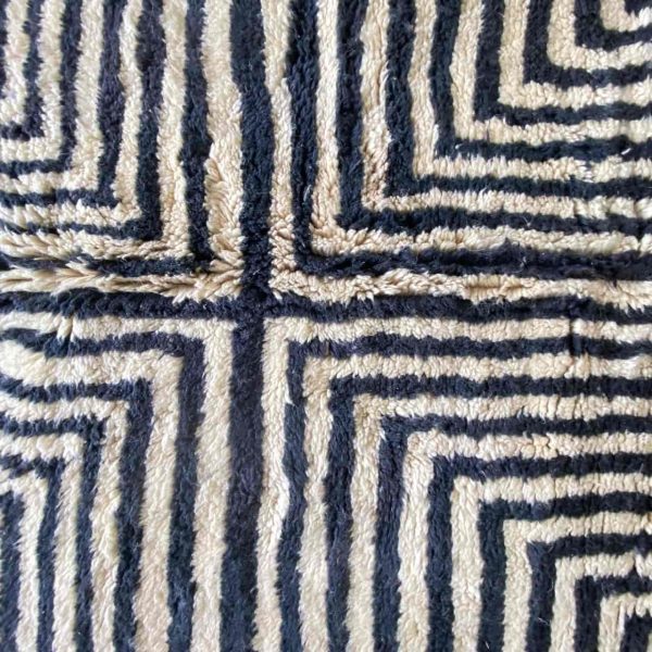black and white striped rug detailed