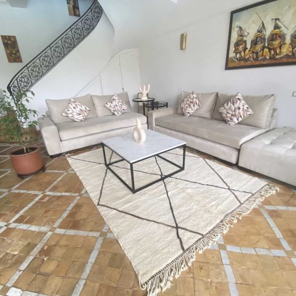 diamond rug in living-room