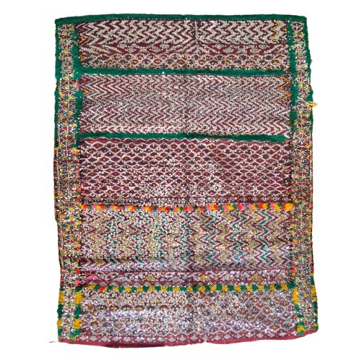 green and red kilim in white background