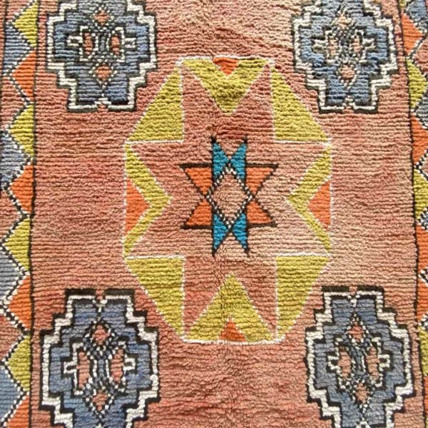 large pastel rug in detail