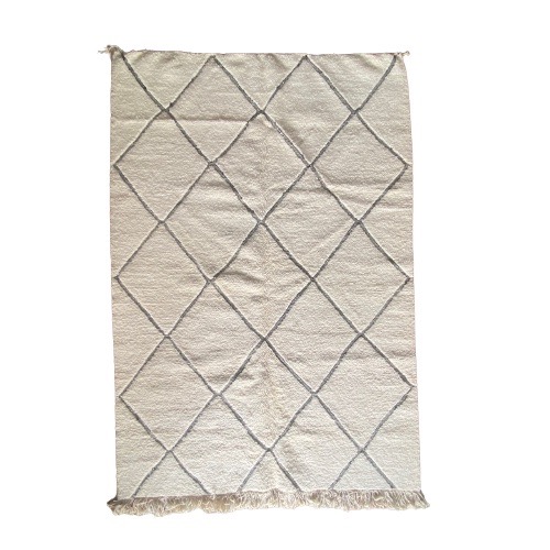 lozenges wool rug in white background