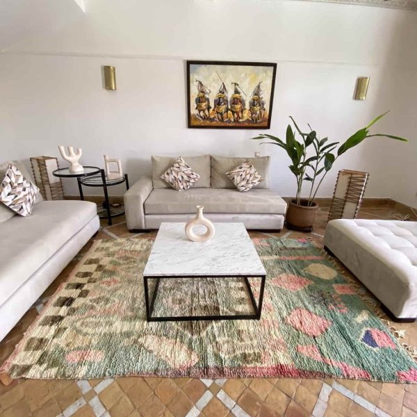 pastel rug in living-room