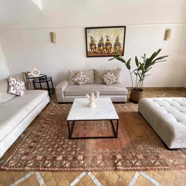 pink and brown rug