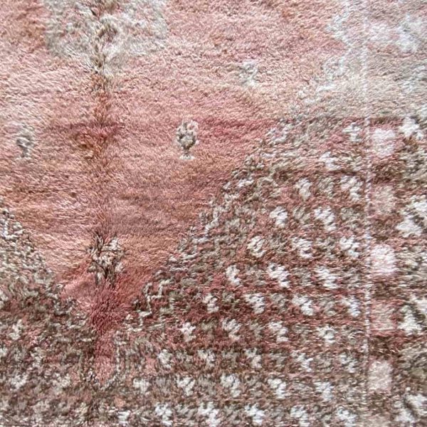 pink and brown rug in detail