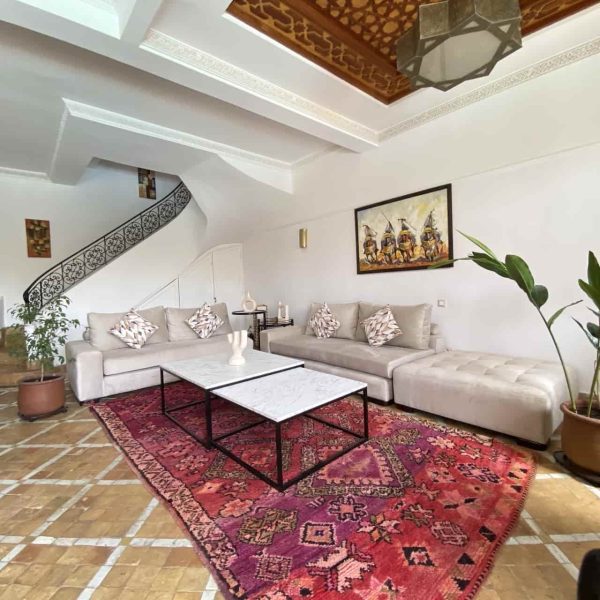 purple rug in living-room
