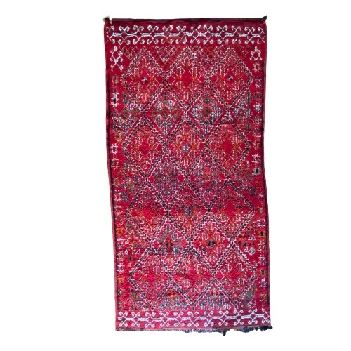 red and white berber rug in white background