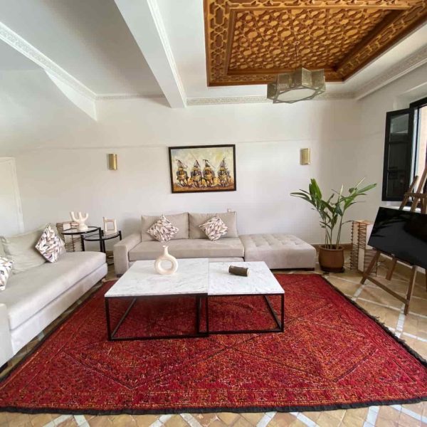 red berber rug in living-room