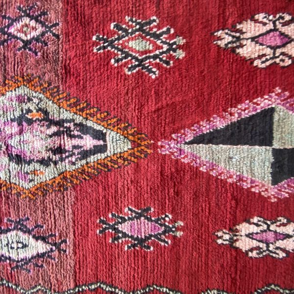 red moroccan rug details