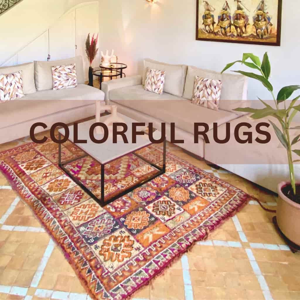 moroccan rugs in living-room