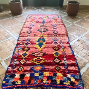 pink berber runner rug