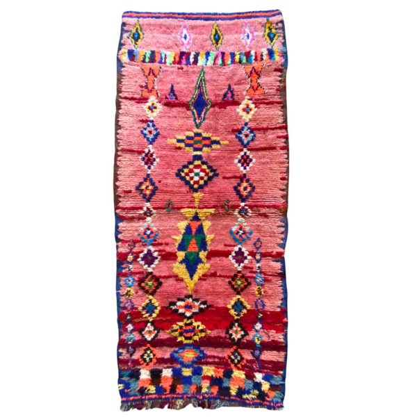 pink berber runner rug